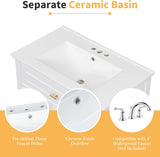 Harper & Bright Designs 30" Bathroom Vanity with Sink, Free Standing Vanity Set with Tip-Out Drawer, 2 Drawers