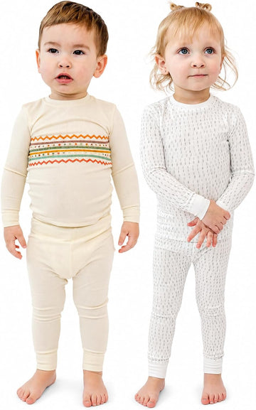 Toddler Pajamas, Modal 2 Piece Long Sleeve, Boys Girls, 2T (2 pack)