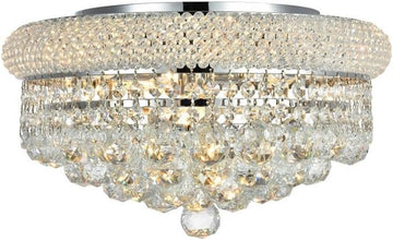 1800F16C/RC Primo Collection 8-Light Flush Mount Royal Cut Crystals with Chrome Finish
