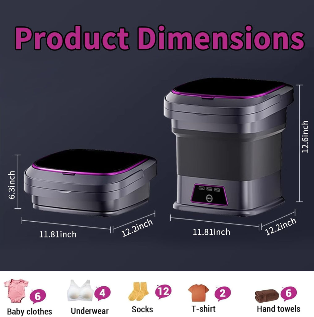Mini Portable Washing Machine 16L, Foldable Mini Washer with Spin Dryer Basket, 3 Wash Modes for Small Loads (Baby