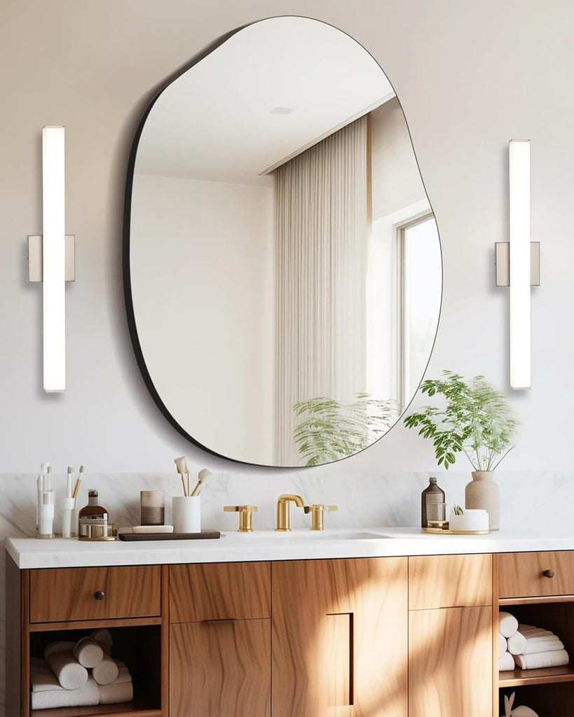 24" LED Square Vanity Light, 14W 4000K Dimmable, Brushed Nickel | Wall Bar Light, Rust & Moisture Resistant, Natural