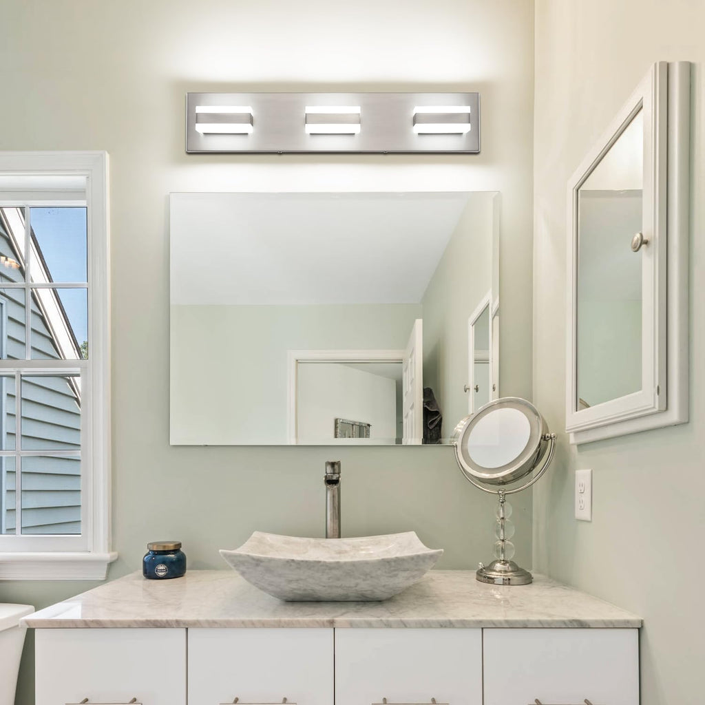 Bathroom Vanity Lights Over Mirror Brushed Nickel Bathroom Light Fixture 3 Light Led Lights s Vanity Lights for Bath