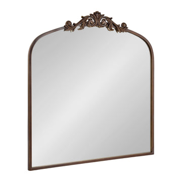 Arendahl Ornate Traditional Square Arched Mirror; 28 x 30; Bronze; Decorative Baroque Style Vintage Arch Mirror
