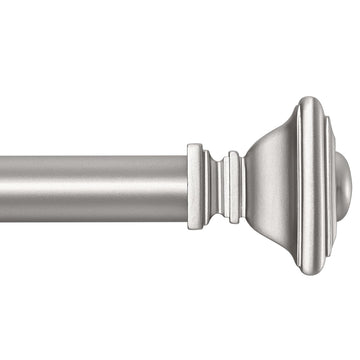 Silver Curtain Rods for Windows 72 to 144 Inch Adjustable Length 1 Inch Diameter Heavy Duty Window Curtain Rods for