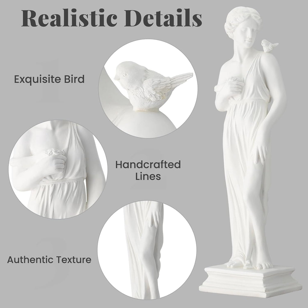 Outdoor Garden Statue, 31.5-Inch Greek Nymph Sculpture in Style, Elegant Goddess Figurine , Yard, Lawn & Porch Decor