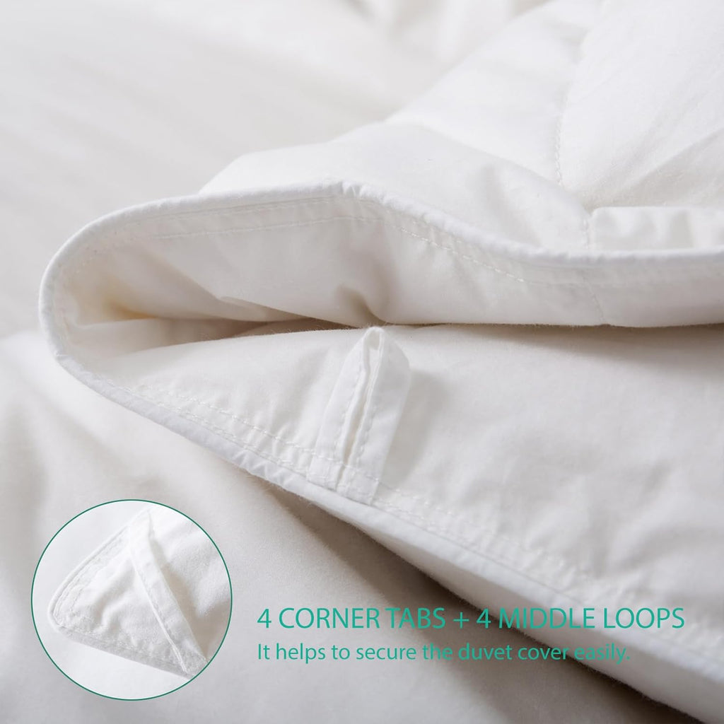 Down Feathers Fiber Comforter Queen - 750 Fill Power All Season Down Duvet Insert