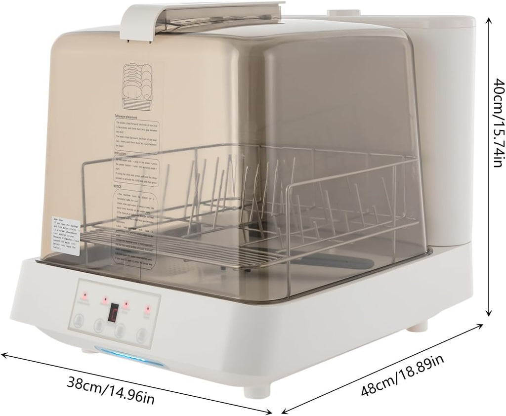 Portable Countertop Dishwasher, Automatic Dishwashing w/6 Programs & 5L Tank, Small Dishwasher for Apartments & RV