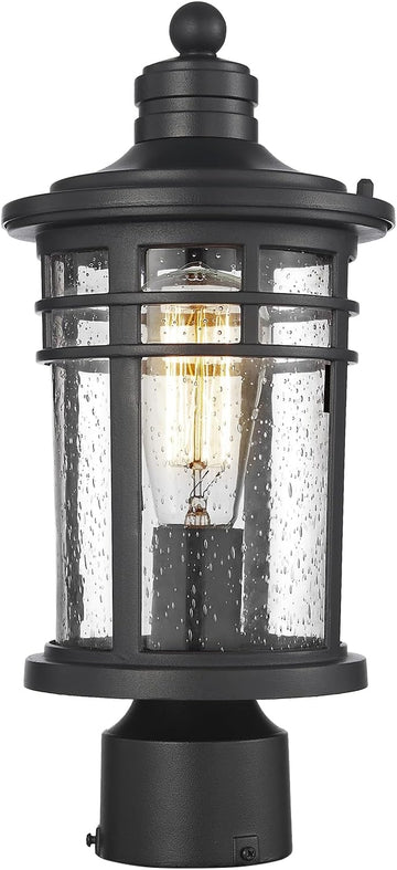 Outdoor Post Lights Lamp Posts Outdoor Lighting, Waterproof Aluminum Post Lights Outdoor Light Fixtures with Glass