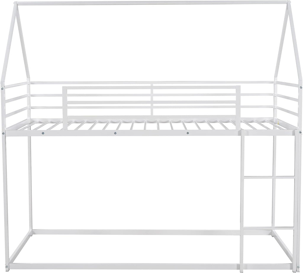 Bunk Bed Twin Over Twin Metal Floor Bunk Bed with Ladder