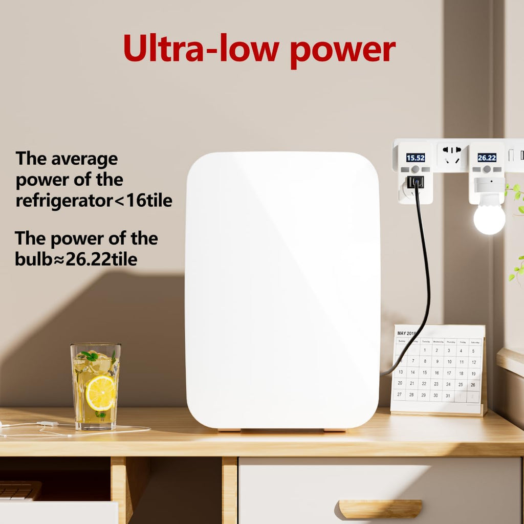 Mini Fridge for Bedroom - 10 Liter/15 Can Portable Refrigerator for Dorm, Office, Car - Quiet Cooler & Warmer for Food