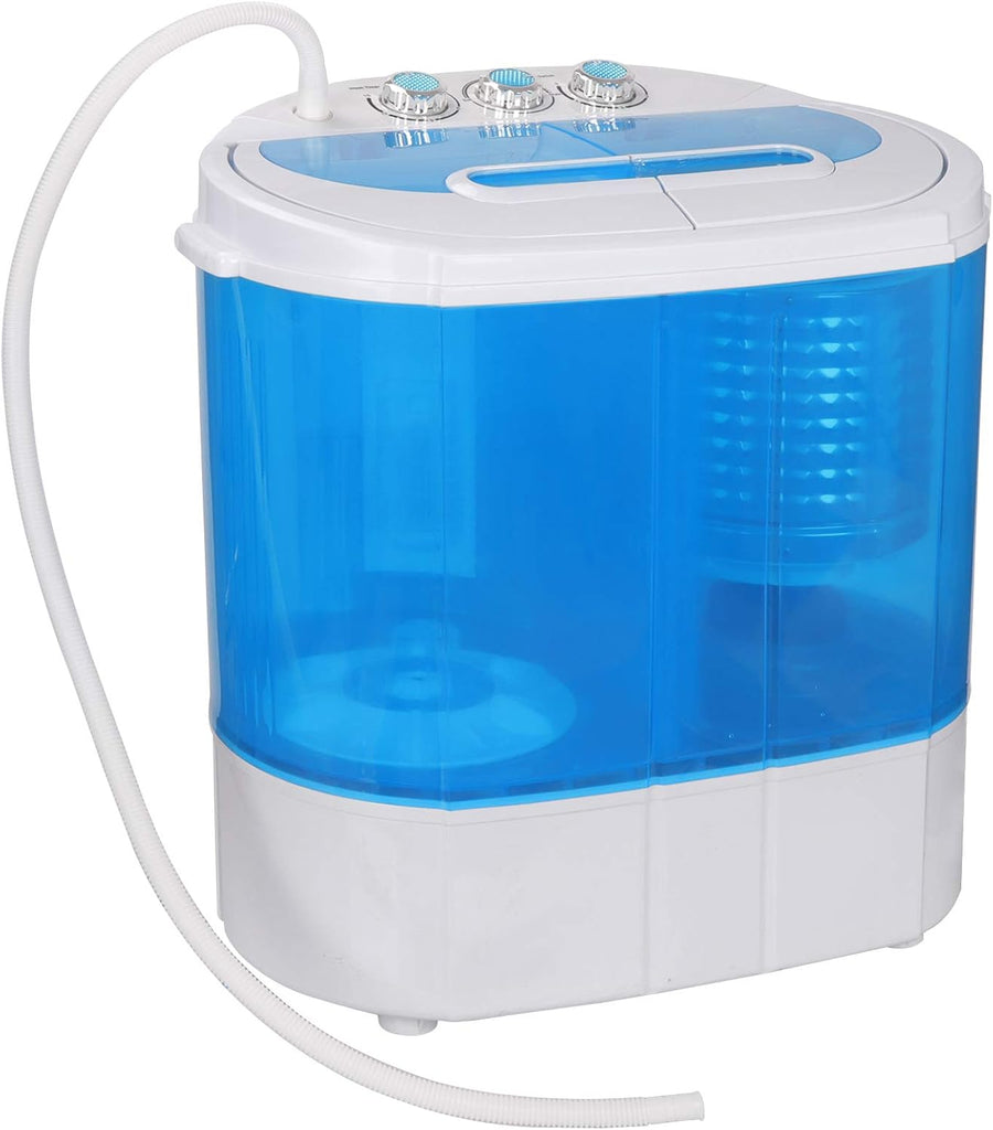 Portable Clothes Washing Machine Mini Twin Tub Small Laundry Washer Aparment Spin Dryer 9.9lbs Capacity Lightweight