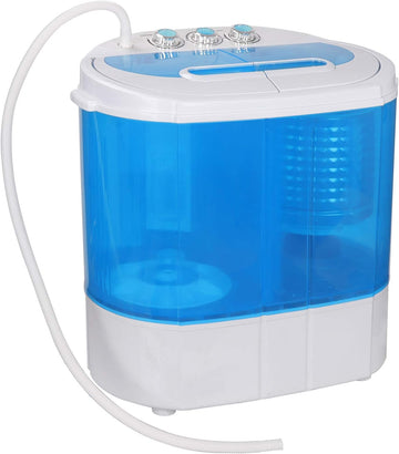 Portable Clothes Washing Machine Mini Twin Tub Small Laundry Washer Aparment Spin Dryer 9.9lbs Capacity Lightweight