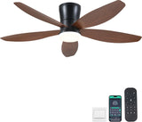 Ceiling Fans with Lights-48 Low Profile Ceiling Fan with Light and Remote/APP Control,Flush Mount,DC Reversible,LED Dimmable Modern Ceiling Fans for Bedroom,Indoor/Outdoor Patio Use(Brown) A101-B0DNLVQ4XV