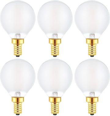 G16.5 Light Bulb 40 Watt Equivalent E12 Candelabra Base Globe LED Bulbs, E12 LED Globe Bulb Dimmable 4W 2700K Warm (6 Pack)