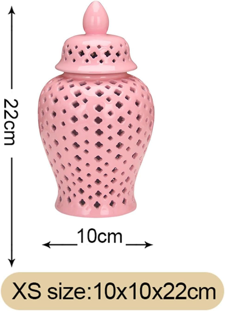 Ceramic Ginger Jar Ceramic Vase Decoration Storage Jar Vase Decorative Vase, 10cmx10cmx22cm