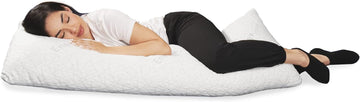 Body Pillow for Adults - Adjustable 54 x 20 Inch Long Pillow Shredded Memory Foam Pillows w/Plush Viscose Cover for