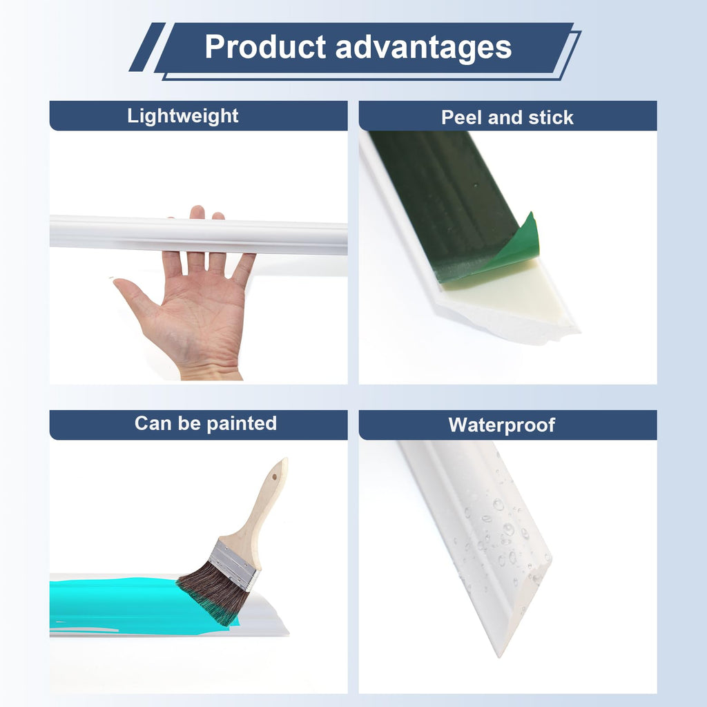 Peel and Stick Wall Molding Kit 6-Frame Premade, Ready-to-Assemble Wall Moulding Panel Frame, Self Adhesive