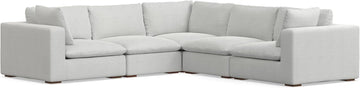 Jasmine Corner Sectional Modular Sofa in Performance Fabric, Cloud Grey, 125-inches Wide, Handcrafted