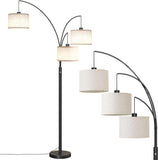 3 Lights Floor Lamp, 78" Tall Standing Lamp with Hanging Drum Shade, Modern Arc Floor Lamps with Heavy Base