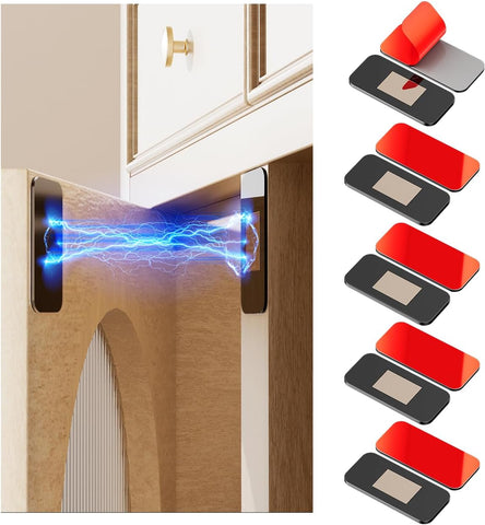 5 Pack Magnetic Door Catch, Ultra Thin Cabinet Door Magnets, Adhesive Drawer Magnets to Stay Closed, Stainless Steel