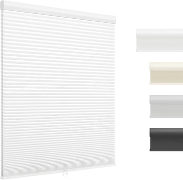 Light Filtering Cordless Cellular Shades, 18 5/8" W × 36" H White