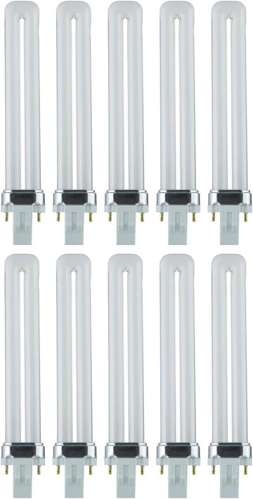 Compact Fluorescent Light Bulb PL 2 Pin GX23 Base Double Tube U-Shaped Plugin CFL Replacement 13W 6500K