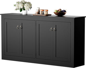 Buffet Cabinet with Storage - Kitchen Storage Cabinet Wood Console Table Coffee Bar Accent Cabinets for Living Room
