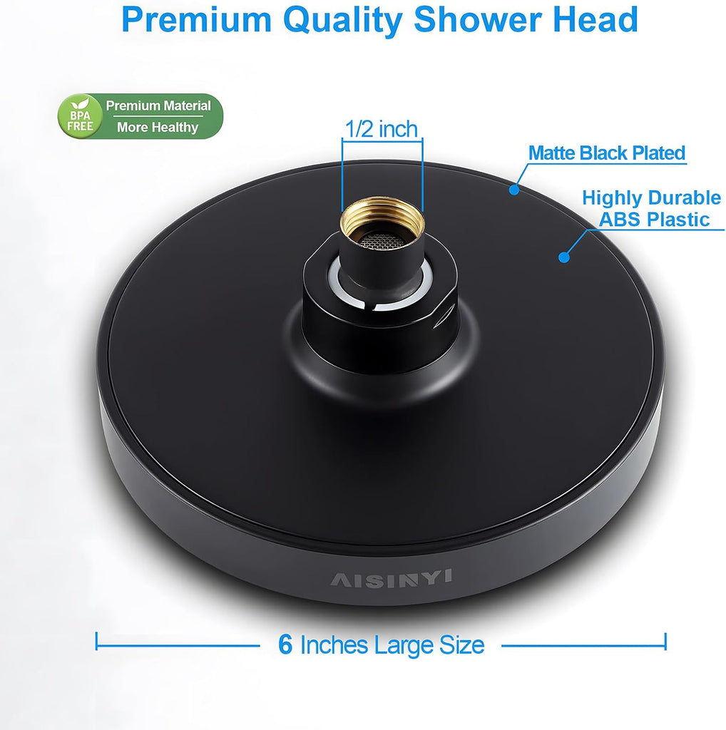 High Pressure Rainfall Shower Head, 6 Inches Luxury Modern Showerhead with Perfect Adjustable Replacement