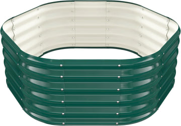 48" Diagonal,17" Tall Steel Hexagon Raised Garden Bed/ Planter Box Green | 4FT X 1.5FT,Butterfly Nut and Tool