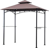 Four Seasons Courtyard BBQ Grill Gazebo with LED Lights, 2 Glass Shelves