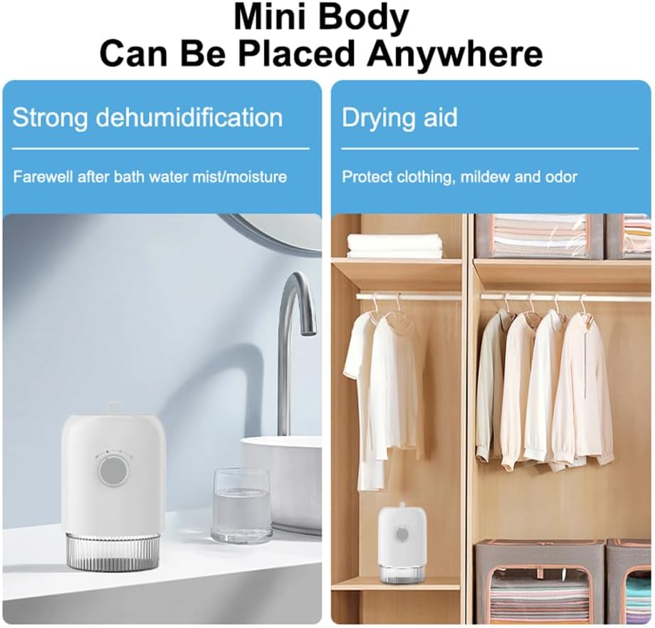 Dehumidifier for Home (300 Sq.Ft), Small Dehumidifiers with Auto Shut Off, Ideal for Closet Bedroom Bathroom RV T1