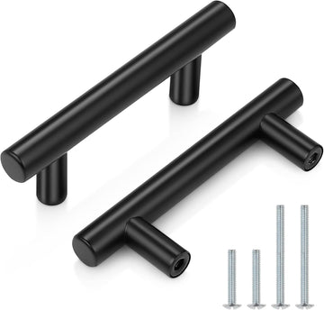 (5 Pack 2-1/2 inch Center-to-Center Black Bar Cabinet Pulls, 2 1/2 inch Drawer Pulls, Modern Cabinet Hardware Kitchen