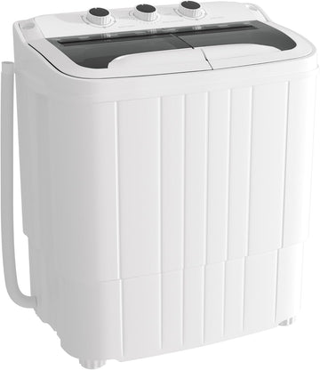 Portable Washing Machine, 16 Lbs Compact Mini Washer and Dryer Combo, Semi-automatic Twin Tub Laundry Washine with