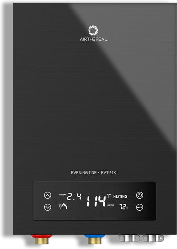 Electric Tankless Water Heater, 27kW, 240Volts - Endless On-Demand Hot Water - Self Modulates to Save Energy Use