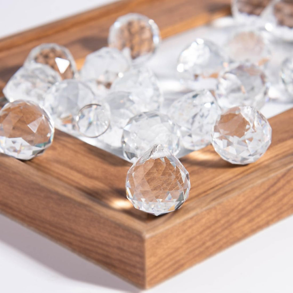 20 Pcs 20mm Clear Crystal Prism Pendant Hanging Crystal Feng Shui Ball Prism Pendant Suncatcher Ball for Wedding