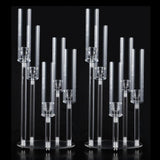 2PCS Acrylic Candelabra Centerpiece for Table,5 Arm Clear Candle Stick Holders Wedding Centerpiece Standsle