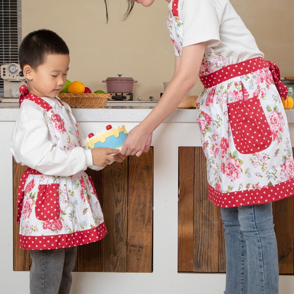 Cooking Aprons with Pockets for Mama and Me, Parent and Child Matching Aprons, Gifts for Thanksgiving, Christmas