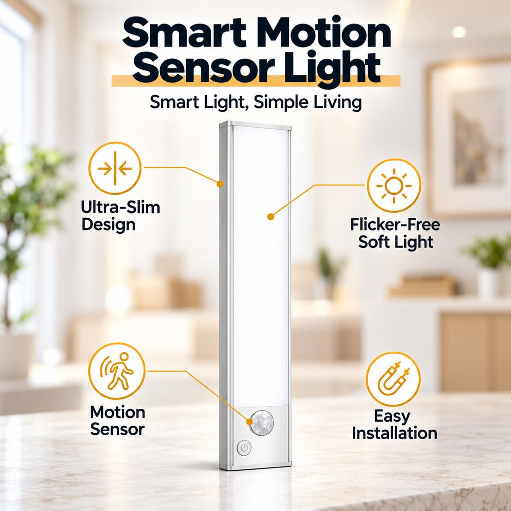 Under Cabinet Lighting, 10in Rechargeable Motion Sensor Lights 3pc