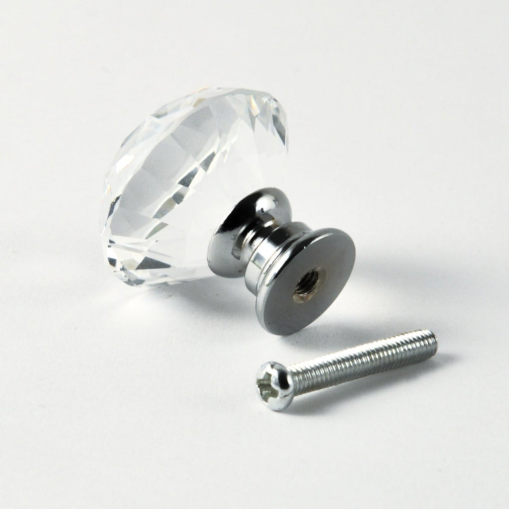 12pcs Diamond Shape Crystal Glass 30mm Drawer Knob Pull Handle Usd , Drawer