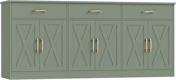 71" Large Sideboard Buffet Cabinet with Storage, Farmhouse Coffee Bar Cabinet with 3 Drawers