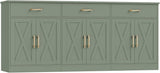 71" Large Sideboard Buffet Cabinet with Storage, Farmhouse Coffee Bar Cabinet with 3 Drawers