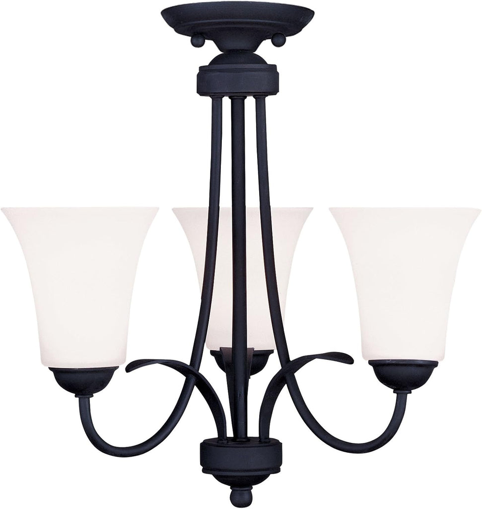 Ridgedale 3-Light Convertible Hanging Lantern/Ceiling Mount, Black