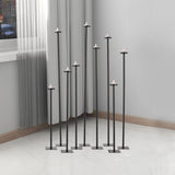 9-Piece Black Floor Candle Holders Set - 42" Tall Tiered Candelabra, Adjustable Iron Tealight Stands, DIY Home Decor
