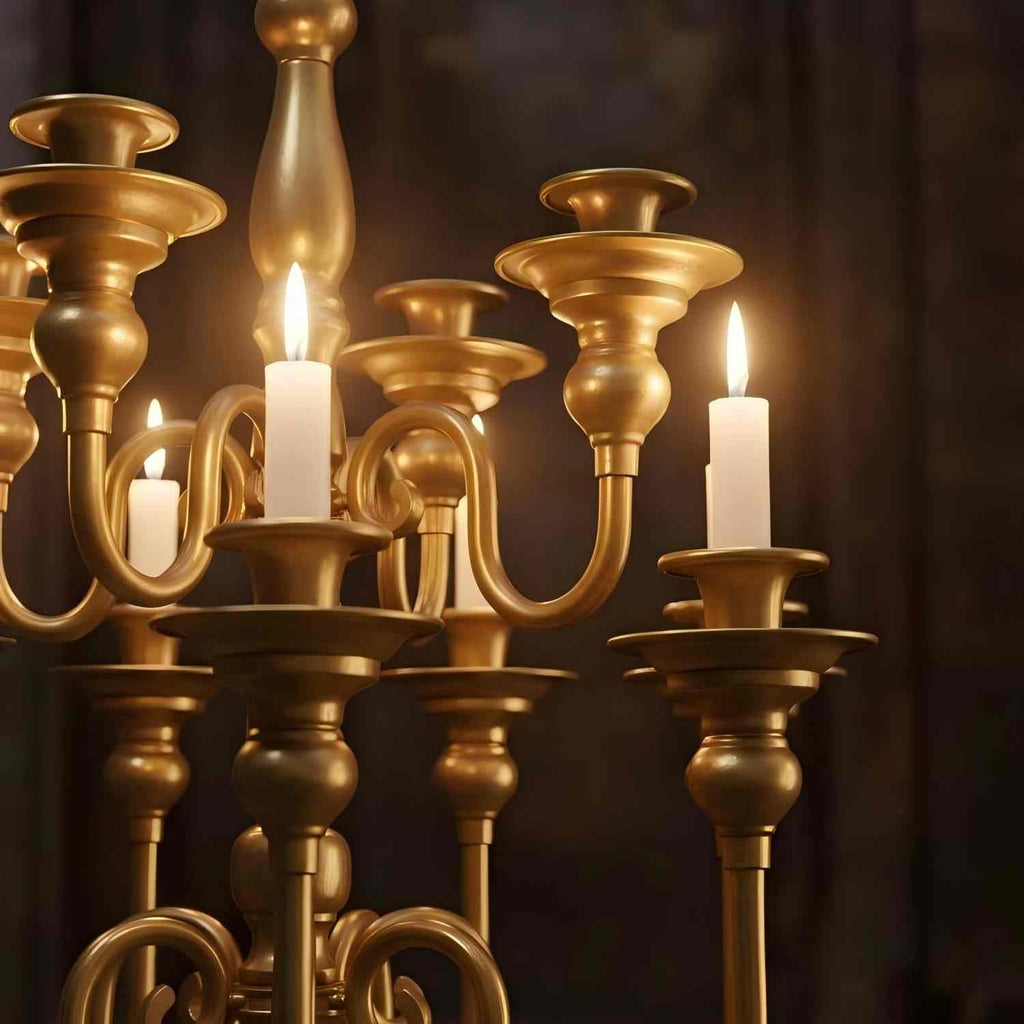 Gold Candelabra Centerpiece, 55'' Tall Floor Candle Holders, Metal 13 Arm Floor Candelabra Centerpiece Decorations