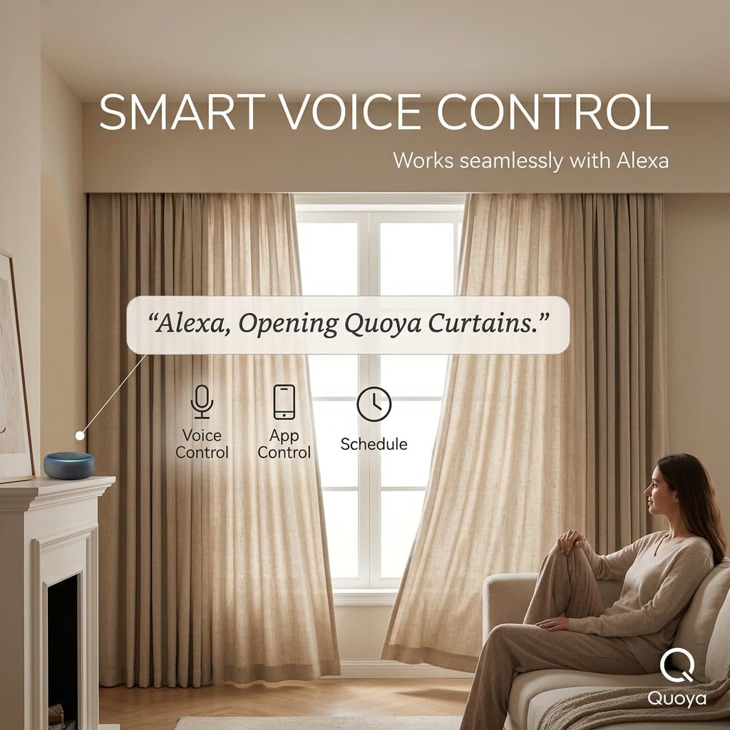 Smart Curtains System, Electric Curtain Track with Automated Rail【Motorized and Adjustable Tracks/Rod/Pole (up to 3.2