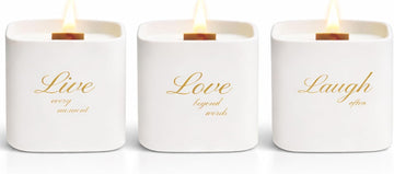 Set of 3 Premium Scented Soy Candles Gift Set | One Life Collection - Orange Blossom, White Tea & White Bloom