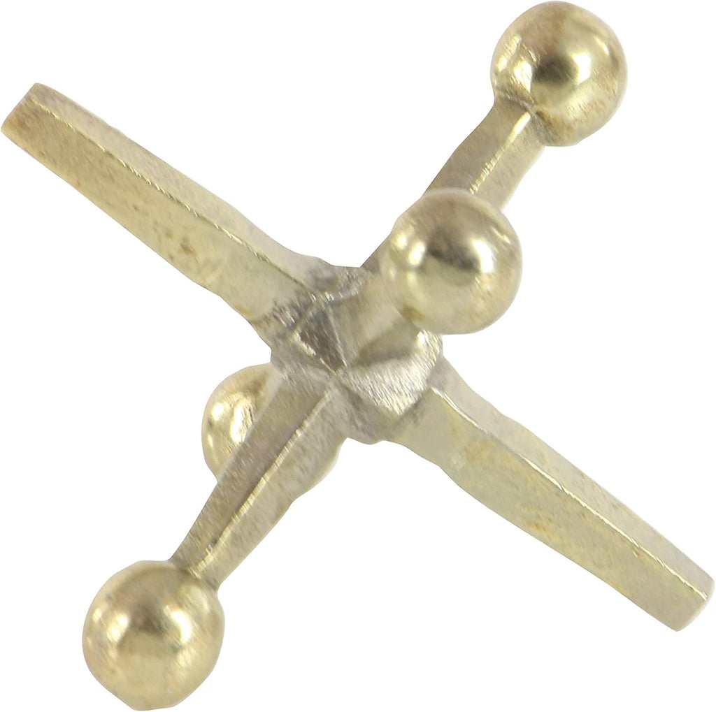 79 Aluminum Metal Jack Decorative Sculpture Home Decor Statues, Set of 2 Accent Figurines 4", 5"H, Gold
