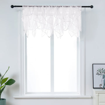 Ruffled Voile Semi Sheer Curtain Valance, Kitchen Living Room Shabby Chic Ruffle Valance Curtains, Girls Daughters