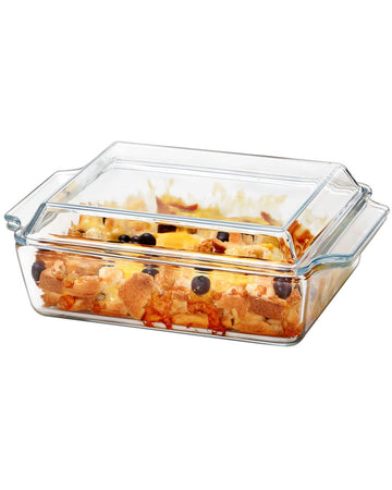 Small Glass Casserole Dish With Lid 1.5L Glass Bakeware for 1-2