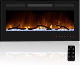 36 Inch Electric Fireplace, Recessed Fireplace Insert and Wall Mount Fireplace Heater with Remote & Touch